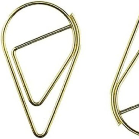 Drop-Shaped Gold Paper Clips - Picture 1 of 3